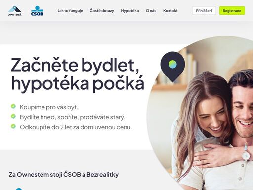 vlastní byt? díky ownestu je to možné. vysněný byt pro vás koupíme, a zatímco v něm budete bydlet v nájmu, na hypotéku si našetříte. stačí mít 3 % z ceny bytu a my vám dáme až 2 roky na jeho odkoupení za fixně danou cenu.