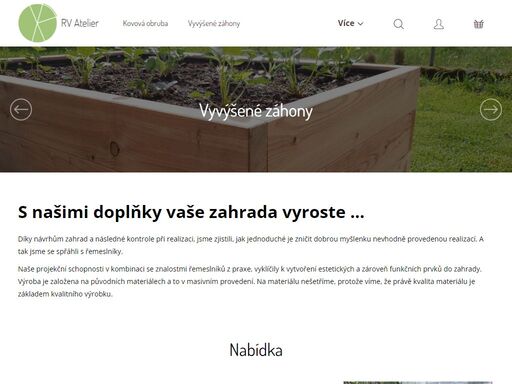 s našimi doplňky vaše zahrada vyroste .... díky návrhům zahrad a následné kontrole při realizaci, jsme zjistili, jak jednoduché je zničit dobrou myšlenku nevhodně provedenou realizací. a tak jsme se spřáhli s řemeslníky.
naše projekční schopnosti v kombinaci se znalostmi řemeslníků z praxe, vyklíčily k vytvoření…