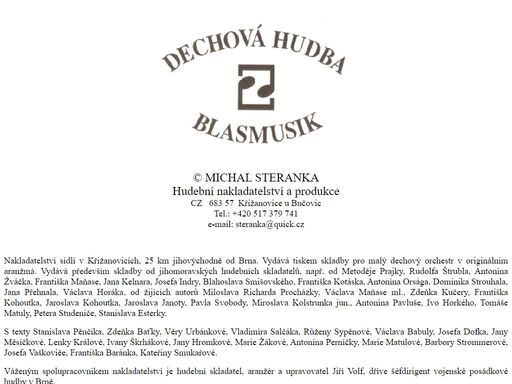 informace o hudebním nakladatelství steranka