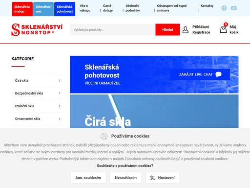 sklenářství nonstop e-shop se sklem. výroba izolačních skel. nabízíme bezpečnostní, žáruvzdorná, pochozí, ornamentní, reflexní, barevná, matovaná skla a zrcadla. skleněné zábradlí a stěny. otevřeno nonstop.