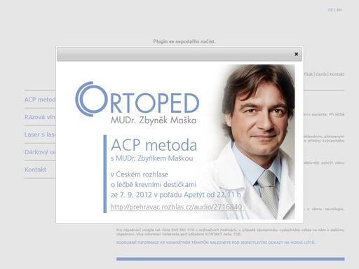mudr. zbyněk maška - ortoped, acp metoda, rázová vlna, laser s laserovou sprchou