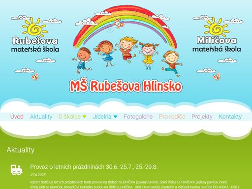 mš mateřská školka rubešova hlinsko