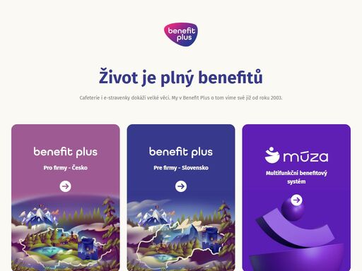 cafeterie i e-stravenky dokáží velké věci. benefit plus patří do skupiny benefit group, která zastřešuje i další projekty jako carboneg, cestovní agenturu či happilea.