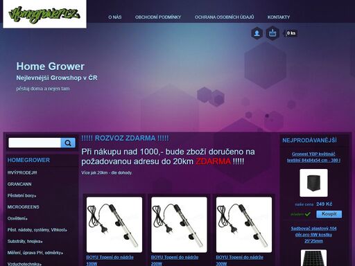 homegrower,nejlevnější,pěstování,growbox,reflektor,stínidlo,hnojiva,substráty,příslušenství, microgreens nejlevnější grow-shop v čr home grower