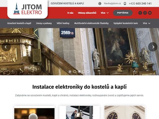zabýváme se ozvučením kostelů, kaplí a chrámů, instalací elektroniky, rozhoupávání zvonů a zajišťujeme jejich servis.