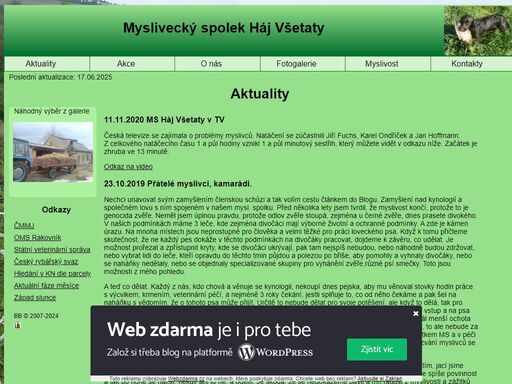 myslivecký spolek háj všetaty