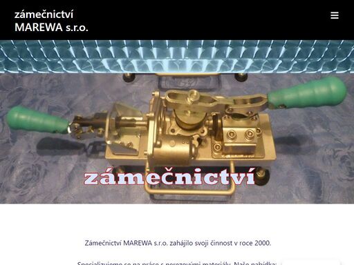 zámečnictví marewa s.r.o. zahájilo svoji činnost v roce 2000. specializujeme se na práce s nerezovými materiály. naše nabídka: provádíme zakázkovou výrobu pro potravinářský průmysl výroba specializovaných strojů a přípravků pro kontrolu těsnosti odlitků a obrobků zakázková zámečnická výroba kusová i malosériová výroba a montáž dopravníků - pásových, šnekových, spirálových, válečkových průmyslová doprava, vážení a výdej