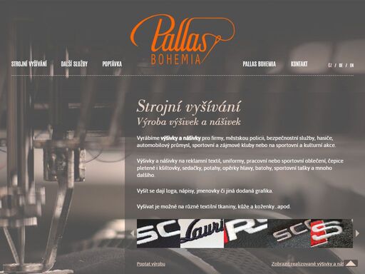 strojní vyšívání, výšivka pallas bohemia