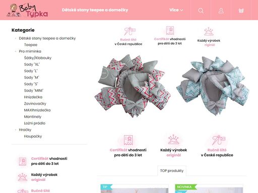 představuji vám českou značku babytýpka.

každý výrobek je originální, ručně šitý v české republice. výrobky, které na mém e-shopu najdete jsou vyrobeny jako jedinečné a neni to velkovýroba. materiály, které vybírám musí mít vždy certifikát vhodnosti pro děti do 3 let. 

každá objednávka je individuální, aby si…