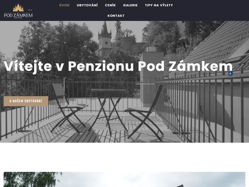 penzion pod zámkem zruč nad sázavou nabízí levné ubytování v apartmánu