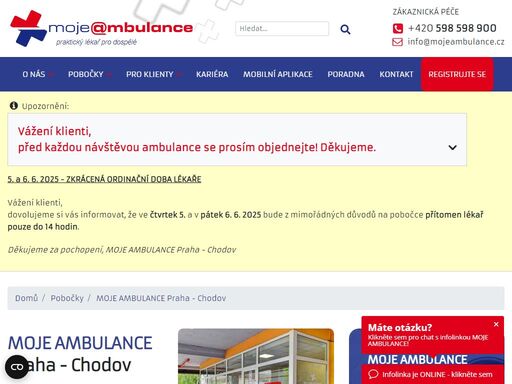 moje ambulance – největší síť ordinací praktických lékařů pro dospělé v čr. 12hodinová ordinační doba, online registrace i objednávka, hrazeno ze zp. 