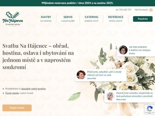 obřad, hostina, oslava i ubytování – všechno na jednom místě, v naprostém soukromí romantické hájenky uprostřed lesa.