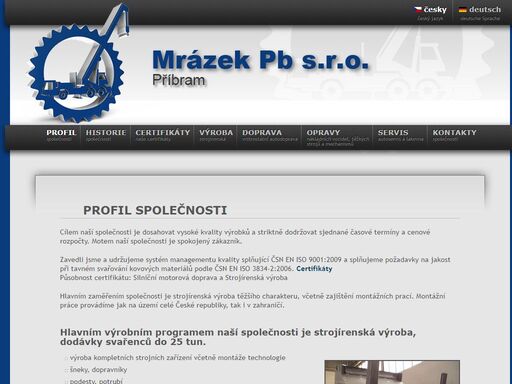 mrázek pb s.r.o. - strojírenská výroba, dodávky svařenců do 25tun, obráběcí práce.