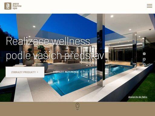 naše společnost se specializuje na realizaci exkluzivních privátních i komerčních wellness a na prodej designových bazénů, saun a vířivek.