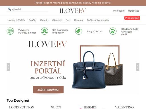 ilovelv - inzertní portál s luxusním zbožím.