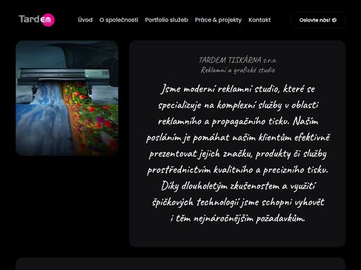 profesionální reklamní studio nabízející velkoplošný tisk, potisk triček, řezanou reklamu, polepy vozidel a další tiskové služby na míru. vysoká kvalita a individuální přístup.