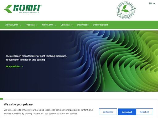komfi | we are a czech manufacturer of printing machines, specializing in lamination and coating since 1992! ? fair dealings and professional approach. ?