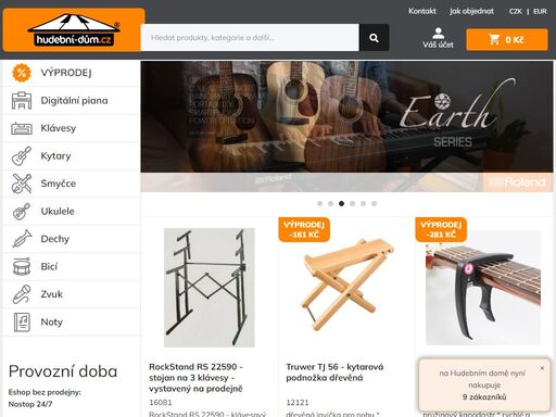 obchod s hudebními nástroji specializovaný na digitální piana, klávesy, kytary, ukulele a zvukovou techniku. rádi vám poradíme a pomůžeme s výběrem