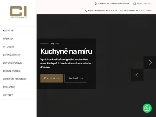 v creative interior vyrábíme kuchyně, nábytek a interiéry na míru. vyrábíme v termínu, kvalitně a za dobrou cenu. kuchyně, nábytek a interiéry na míru.
