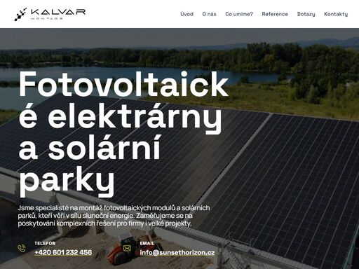 jsme specialisté na montáž fotovoltaických modulů a solárních parků. zaměřujeme se na poskytování komplexních řešení pro firmy i velké projekty.