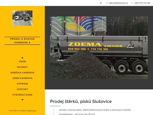 prodej štěrků, písků slušovice
