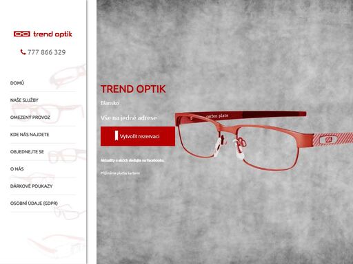 trend optik - oční optika blansko, odborné měření zraku, aplikace kontaktních čoček, brýle, čočky, obruby