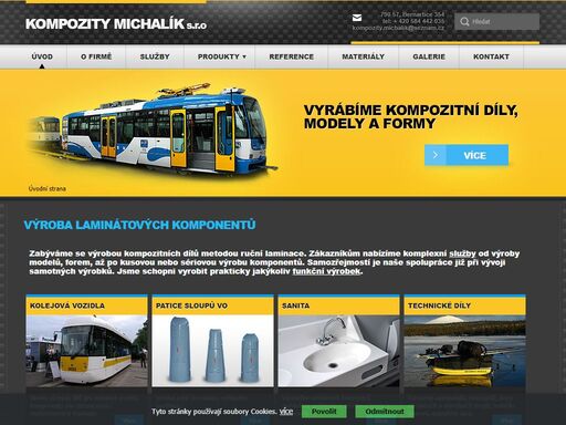 výroba modelů, forem a kompozitních dílů metodou ruční laminace
