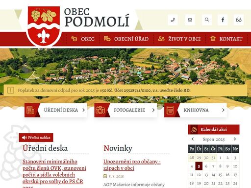 oficiální stránky obce podmolí