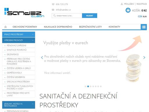 sanitační a dezinfekční prostředky pro potravinářství, zemědělství, hotely a další odvětví.