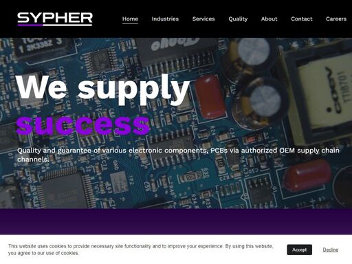 sypher is your go-to partner for active and passive electronic components.  efficient sourcing of obsolete and hard-to-find parts. leading supplier of semiconductors and integrated circuits. wholesale electronic components for all your projects.