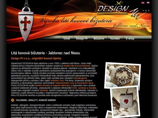 výroba lité kovové bižuterie a šperků, jablonec nad nisou - design m