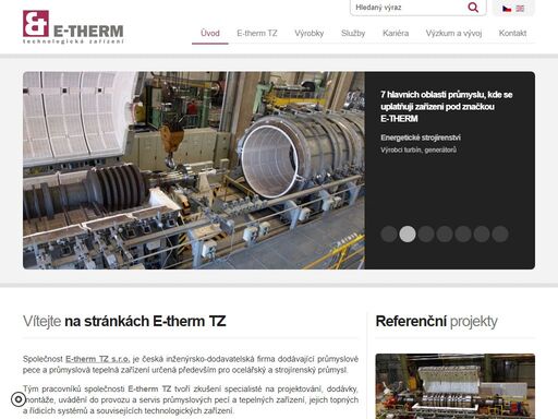 úvod - průmyslové pece e-therm tz jsou vhodné především pro ocelářský a strojírenský průmysl. průmyslové pece projektujeme, dodáváme, montujeme a uvádíme do provozu.