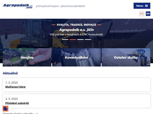agropodnik a.s. jičín je důležitým dodavatelem minerálních hnojiv pro zemědělské podniky, farmáře a zahradníky hospodařící v regionu jičínska a hořicka. zjistěte o nás více.