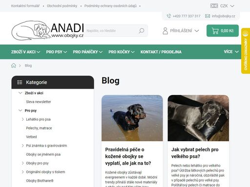 obojky, vodítka, postroje, pelechy pro psy vítejte v našem obchodě. jsme malá česká rodinná firma. v našem e-shopu i v kamenném obchodě v praze 9 nabízíme rozsáhlý sortiment pro pejsky a jejich páníčky s důrazem na kvalitu, něco se najde i pro kočičky. zaměřujeme se zejména na originální a praktické zboží, personalizaci, vlastní produkty a produkty…