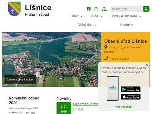 oficiální stránky obce líšnice