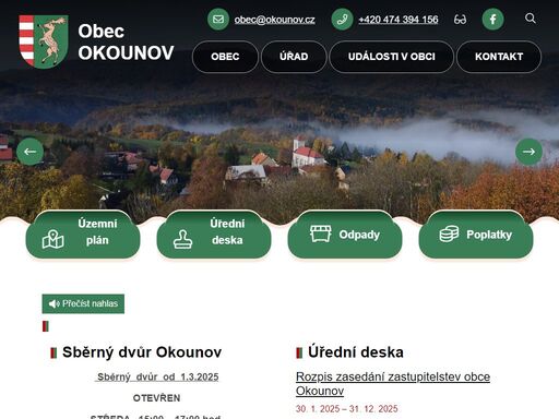 oficiální stránky obce okounov
