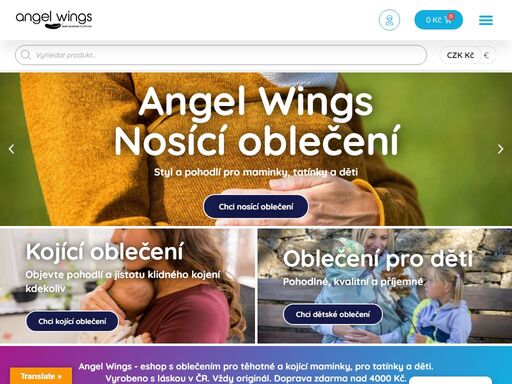 angel wings je ryze česká rodinná firma, vyrábějící oblečení pro nošení dětí v šátku nebo nosítku, kojicí oblečení a módu pro těhotné ženy.