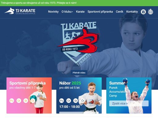 internetové stránky klubu tj karate české budějovice