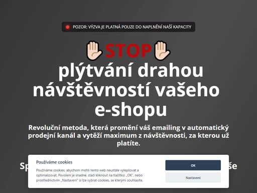 zvyšujeme konverzi eshopů bez růstu nákladů na reklamu. neplýtvejte návštěvností, kterou si draze platíte. zjistěte, zda je náš program vhodný i pro vás.