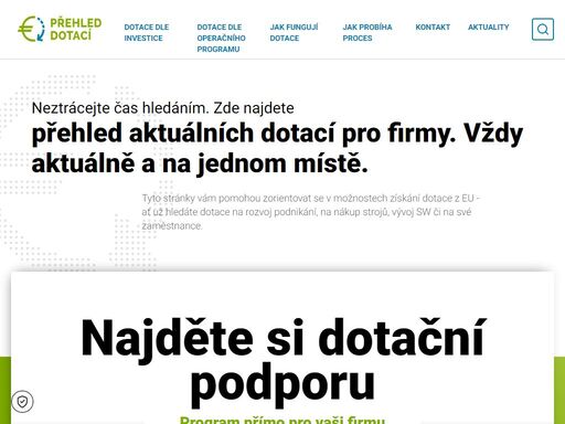 na českém internetu dosud neexistovalo místo, kde by se firmy dozvěděly základní informace o možnostech čerpání dotací z eu pro podnikatele.