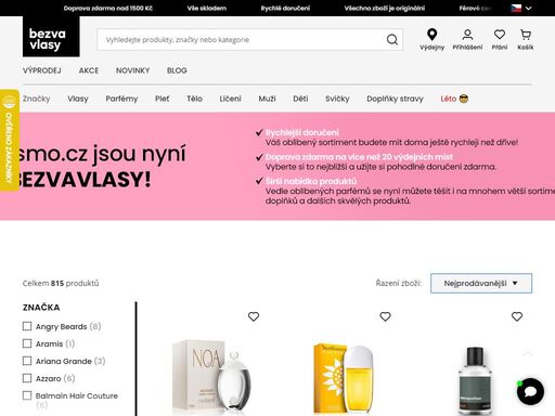 všechny parfémy z cosmo.cz nyní najdete na bezvavlasy.cz. díky tomu získáte rychlejší doručení, dopravu zdarma na 20 výdejních míst i širší nabídku.