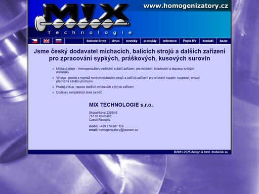 homogenizátory vertikální, pro míchání, skladování a dopravu sypkých materiálů. výroba, prodej a montáž nových míchacích strojů.