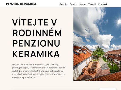 navštivte náš rodinný penzion keramika. nabízíme venkovský styl bydlení, s atmosférou jako u babičky. jedinečné místo pro vaši dovolenou.