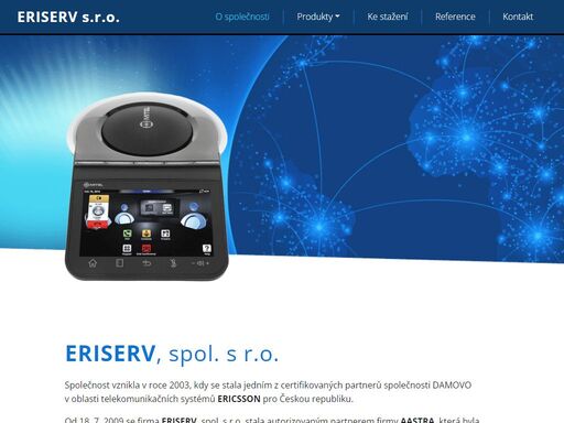 eriserv, spol. s r.o. zajišťuje především servis, dodávky, prodej a technickou podporu produktů mitel. poskytuje také obchodní a technické podklady, konkrétní studie a poradenskou službu.