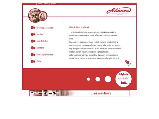 aliance - p?ekladatelsk? a tlumo?n?ck? kancel??