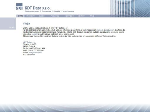 nab?z?me vyhodnocov?n? a spr?vu dat o inpekc?ch vodovod? a kanalizac? v?etn? zn?zorn?n? v gis. vyu??v?me k tomu n? inovovan? program kis-kdt stejn? tak jako dlouholet? zku?enosti s v?vojem softwaru pro pot?eby spr?vy dat o inspekc?ch vodovod? a kanalizac?.