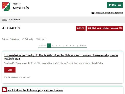 obec mysletín leží 10 km jihovýchodně od humpolce v mikroregionu zálesí. rozlohou 414 ha a 115 trvale žijícími obyvateli patří mezi menší obce tohoto kraje.
