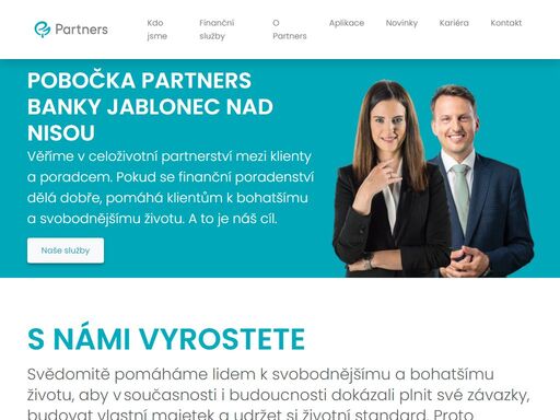 pobočka partners banky jablonec nad nisou poskytuje nezávislé finanční poradenství a osobní finanční plánování. finanční poradce vám pomůže ve sjednání a kalkulaci hypotéky, pojištění nebo investic