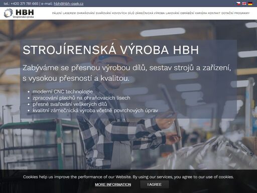 hbh strojírenská výroba osek u rokycan. zabýváme se přesnou výrobou dílů, sestav strojů a zařízení, s vysokou přesností a kvalitou.