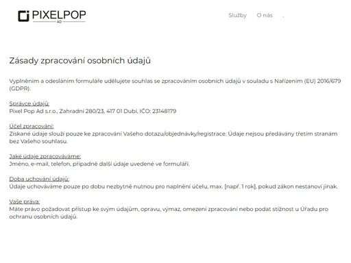 ?? pixelpopad je kreativní reklamní agentura, která pomáhá značkám vyniknout. nabízíme grafický design, marketingové kampaně, branding a digitální strategii – s nápadem a stylem.